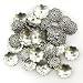 75 11mm silver plated pewter flower bead caps