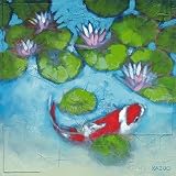 Eurographics KA1101 Kazuo, Koi Pool I 30 x 30 cm, Hochwertiger Kunstdruck - Kois Fische