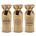 BRIX750ML Burlap Wine bottle Bag - 3 Stylish, Reusable Jute Burlap Wine Bags With Drawstring - Eco-Friendly - Includes Chalkboard Gift Tags For Personalized Greetings - Fits Standard Wine Bottles - The Ultimate Wine Accessories Gift To Take To Your Party