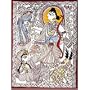 Asian Art Gallery Madhubani Folk Paintings for Wall Decoration Organic Color Paper 15 x 11 inches (seemadh020)