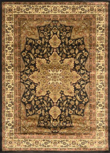 Traditional Area Rug, Royal Treasure Black 7'8