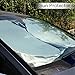 Meeeno Car Windshield Sunshade, Foldable Front Sun Shade UV Protector Keeps Vehicle Cooler with Non-slip Sticky Dash Mat