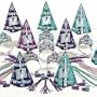 Multi Color Countdown 63pc Party Kit for 25