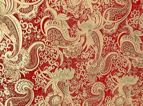 Red/gold Paisley Metallic Brocade 45" By the Yard
