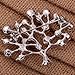 Yazilind Glaring Silver Plated Tree Shape Carve Full Colorful Leaf Crystal Brooches and Pins