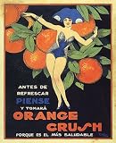 GIRL ORANGE CRUSH CUBA SMALL VINTAGE POSTER REPRO