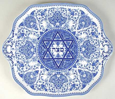 Spode Blue Room-Judaic Collection Passover Matzo Plate, Fine China Dinnerware