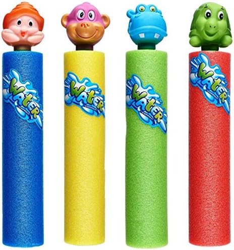 4 Pack- Summer Blade Blaster Power Foam Animal and Funny Face Water Shooter Squirter Cannon Gun for Swimming Pool, Carnivals, party and the Beach. Toys for Boys Girls and for Adults.