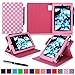 Kindle Fire HD 7 2014 Case, roocase Dual View 2014 Fire HD 7 Folio Case with Sleep / Wake Smart Cover with Multi-Viewing Stand for Amazon Kindle Fire HD 7 Tablet (4th Generation - 2014 Model), Polkadot Pink