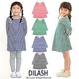 (ディラッシュ) DILASH春'16/ボーダー長袖ワンピース 120 ピンク