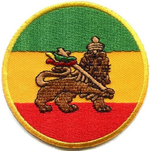 Rasta Lion Of Judah RASTAFARI ETHIOPIAN Reggae Jamaica Flag Jacket t-shirt Patch Sew Iron on Embroidered
