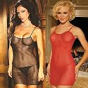 Plus Size Fishnet Mini Dress w/ G-String, Black