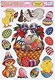 Beistle 44130 Easter Basket and Friends Clings Sheet for Parties, 12 by 17-Inch