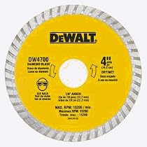 DeWalt DW4700 Industrial 4-Inch Dry or Wet Cutting Continuous Rim Diamond Saw Blade with 7/8-Inch Arbor