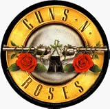 Guns N' Roses - Classic Round Logo with 2 Guns and 2 Roses - Sticker / Decal