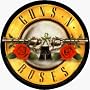 Guns N' Roses - Classic Round Logo with 2 Guns and 2 Roses - Sticker / Decal