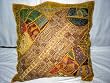 Indian Sunglow Moti Beaded Patchwork Sari Floor Pillows Cushion Cover 24"