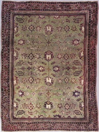 8x10 GREEN ANTIQUE 1890 AGRA ORIENTAL AREA RUG 