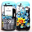 Butterfly & Flower with Flying Dots Snap on Hard Skin Shell Protector Cover Case for LG RUMOR 2 LX265 / LG COSMOS VN250 + BELT CLIP