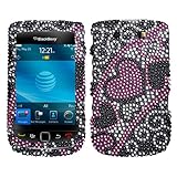MyBat Streaming Hearts With Full Rhinestones Snap-on Hard Phone Protector C ....