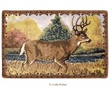 Review   / WHITETAIL lodge DEER bath RUG mat CABIN home decor NEW