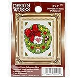 Tobin Wreath Ornament Counted Cross Stitch Kit, 2-Inch x 3-Inch