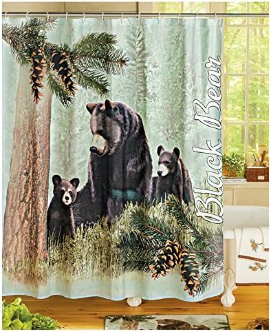 Black Bear Woodland Shower Curtain