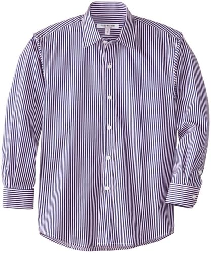 Isaac Mizrahi Big Boys' Bold Stripe Dress Shirt, Pink/Navy, 8/Small