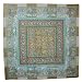 100% Satin Charmeuse Silk Square Floral Pattern Hand Rolled Edges Square Scarf - Brown