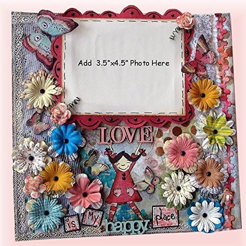 Mixed Media Scrapbook Page, Wall Art, Love Frame, Original Art, OOAK Artwork, Dimensional Art, Girl Frame, Mother's Day Gift, Birthday Gift, Wedding Gift, Baby Shower Gift