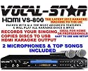 VOCAL-STAR VS-800 HDMI KARAOKE MACHINE WITH 2 MICROPHONES AND 100 TOP KARAOKE SONGS - RECORDS SINGING