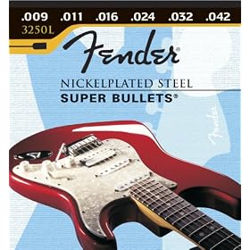 Fender 3250 L 9-42 bala final, guitarra elétrica cordas