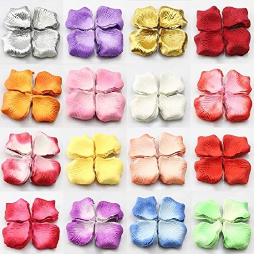 144pcs Various Multi Colors Heart Design Silk Flower Rose Petals Wedding Party Decorations (Peach Pink)