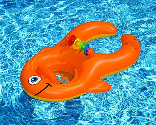 (Fish) Swimline MOM AND ME BABY SEAT Float Inflatable POOL Learn to Swim Ring kid