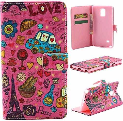 Note 4 Case,Vogue Shop Note 4 Wallet Case [Book Fold] Leather Galaxy Note 4 Cover [Flip Cover] with Foldable Stand, Pockets for ID, Credit Cards - Black Flip Case for Samsung Note 4 .Protective Samsung Galaxy Note 4 PU Leather Wallet Case with Foldable Kickstand and HD Screen Protector for Galaxy Note 4 Folio with Stand All-around TPU Inner Case and Snap Button Closure Stylish Pattern Design for Note 4 (Vogue shop-Pairs Love)