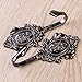 OULII 2pcs Vintage Drapery Curtain Holdbacks Tieback Hooks Rose Pattern (Black)