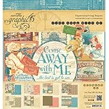 Graphic 45 Come Away with Me Paper Crafting Pad, 8 by 8-Inch