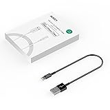 Aukey Lightning ケーブル Apple MFI 認証済み ライトニング USBケーブル iPhone 6s/iPhone 6s Plus/iPhone 6/5/iPad Air/ iPad mini/ iPod用 20cm (ブラック)CB-D8