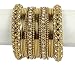 Amazing Traditional Indian Bollywood Style Antique Gold Plated Polki Bangle Jewelry (2.6)