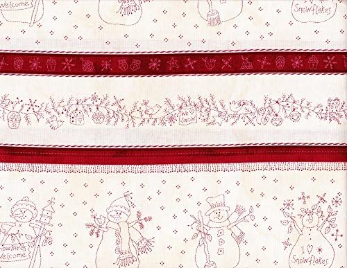 1 Yard Snow Happens Bird Brain Designs from Fresh Water Designs snowmen fabric FWDSNH02-NR