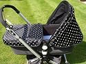Exclusive 3 Piece Set for Bugaboo - Hood, Apron & Seat Liner - Go Dotty