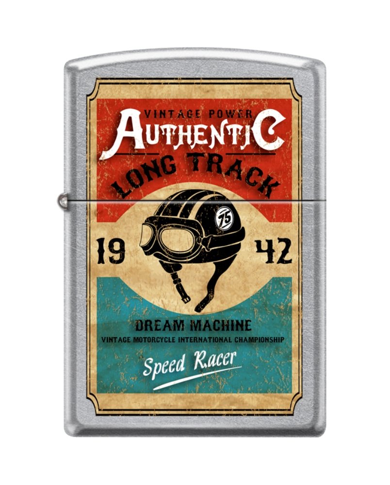 Zippo Long Track Street Chrome Windproof Pocket Lighter NEW