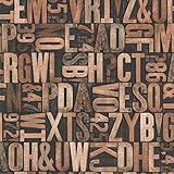 Beacon House 2604-21249 Letterpress Typography Wallpaper, Brown by Beacon House