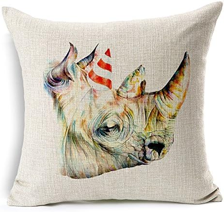 LOHOME New Beautiful Animal head 18 X 18 Inch Cotton Linen Decorative Throw Cushion Cover / Pillow Sham