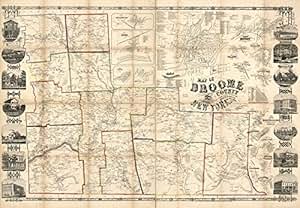 Amazon.com: Vintage 1855 Map of Broome County, New York - General ...