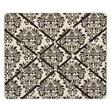 Black & Cream Damask Floral French Memo Board