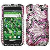 Pink Black Silver Star Full Diamond Bling Snap on Design Hard Case Faceplat ....
