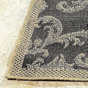 Acanthus All-weather Rugs - Black/Natural, 7'6" x 10'9" - Frontgate