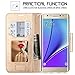 Galaxy Note 7 Case, Note 7 Case, FYY [Makeup Mirror] Premium PU Leather Samsung Galaxy Note 7 Wallet Case with Cosmetic Mirror and Bow-knot Strap Rose Gold+Gold