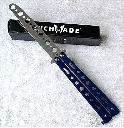 New Design Outdoor Practice Training Knife Trainer Butterfly Balisong Style Knife (Blue)